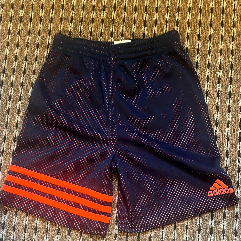 Mesh blue and orange adidas boys shorts size 5